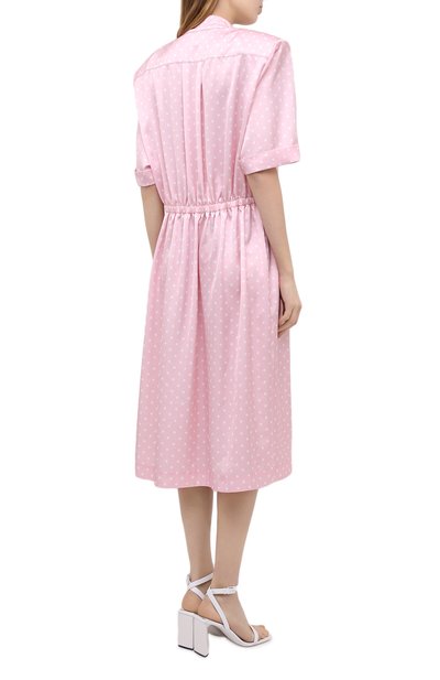 Атласное платье VETEMENTS, арт. WE51DR100P 2607/BABY PINK/WHITE, фото 4