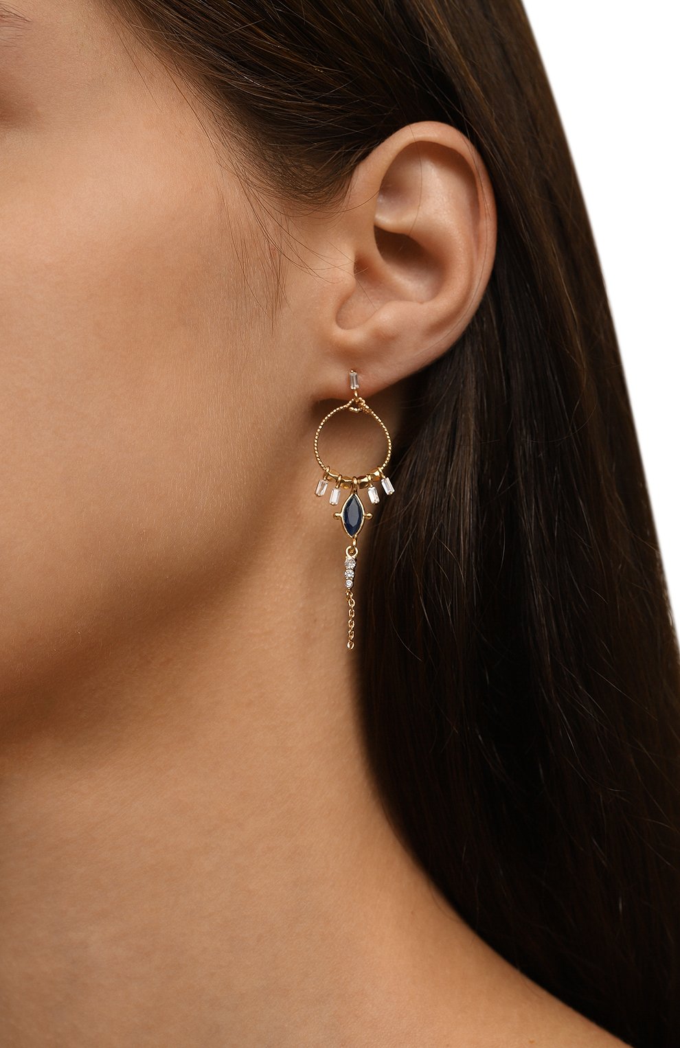 Серьги HANKA_IN, арт. DIA-B0L-SAPH-0.5M, фото 2