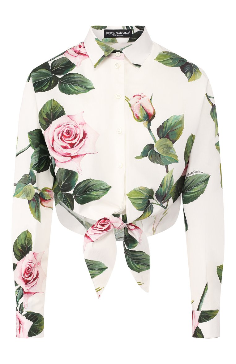 Женская белая хлопковая блузка DOLCE & GABBANA купить в интернет ...