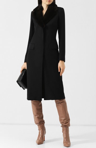 Приталенное кашемировое пальто с меховым воротником COLOMBO, арт. CP00044/LCP01/97035-10, фото 2