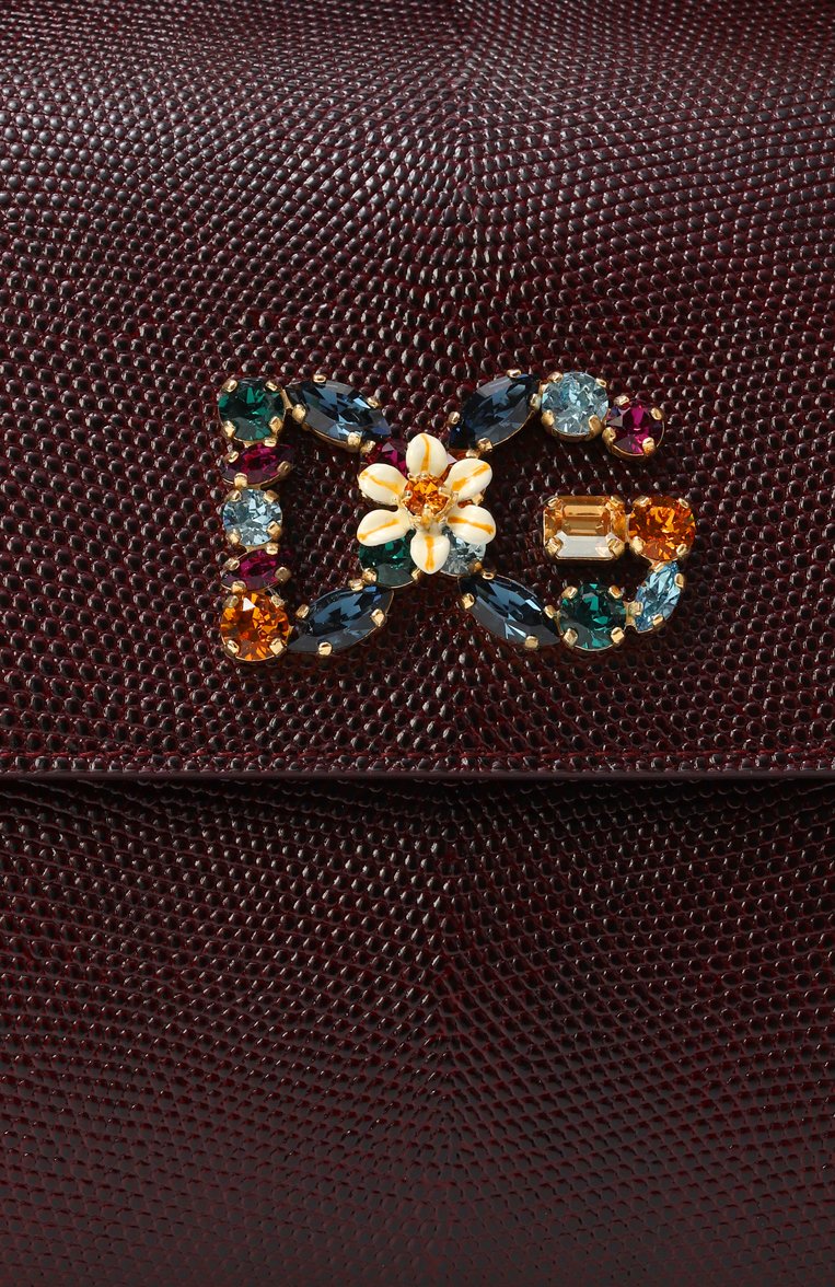 Женская сумка sicily medium DOLCE & GABBANA темно-бордового цвета, арт. BB6002/AI742 | Фото 3 (Материал: Натуральная кожа; Ремень/цепочка: На ремешке; Статус проверки: Проверено, Проверена категория; Сумки-технические: Сумки через плечо, Сумки top-handle; Размер: medium)