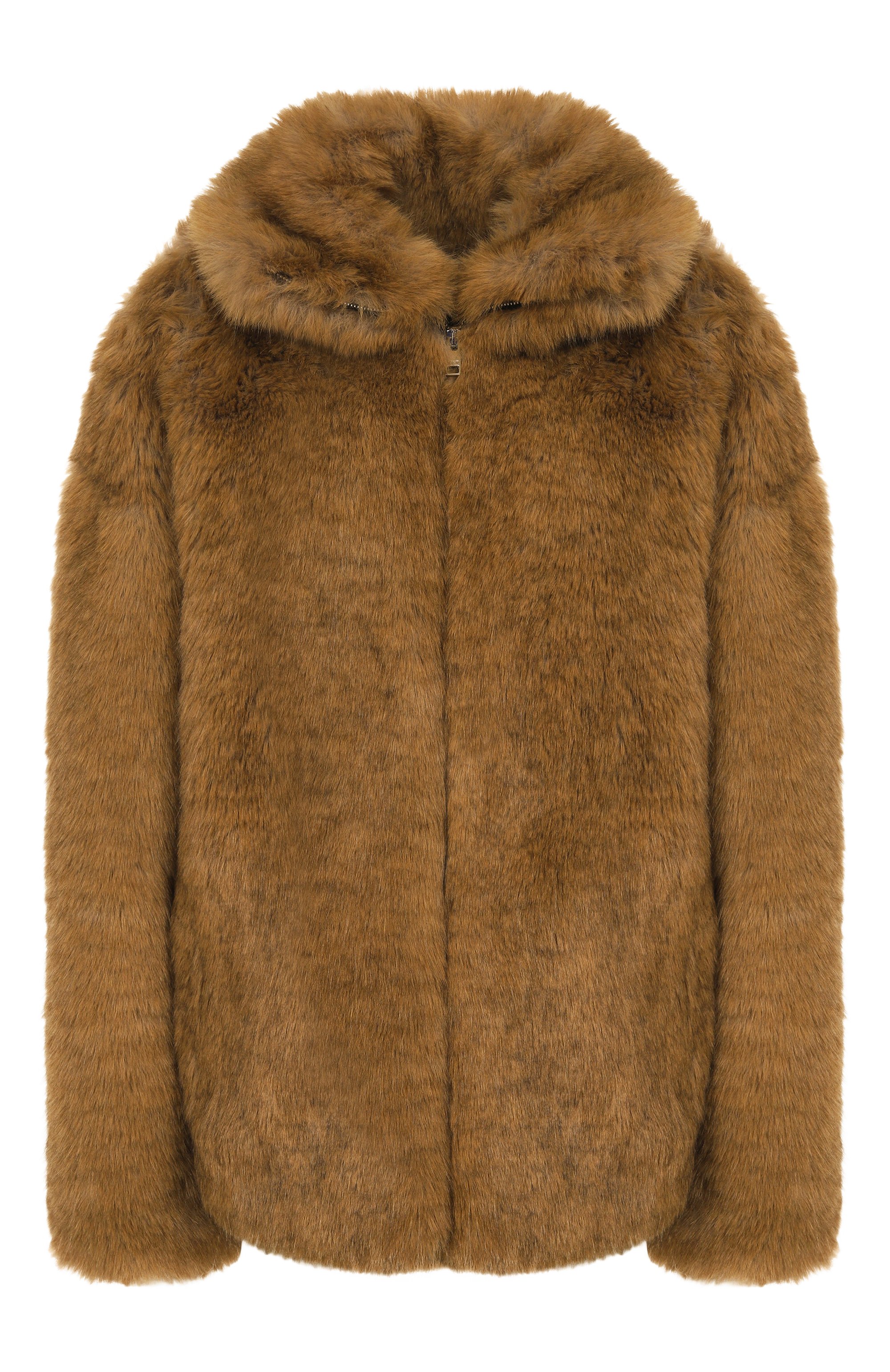 Шуба из экомеха MSGM светло-коричневого цвета по цене 99400 руб., арт. 3942MDH11/257822, фото 1 Шуба из экомеха MSGM, арт. 3942MDH11/257822, фото 1