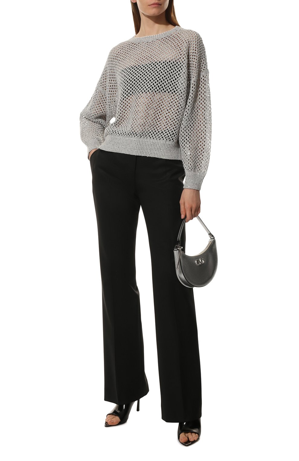 Свитер изо льна и хлопка BRUNELLO CUCINELLI, арт. 221MAJ585210, фото 2