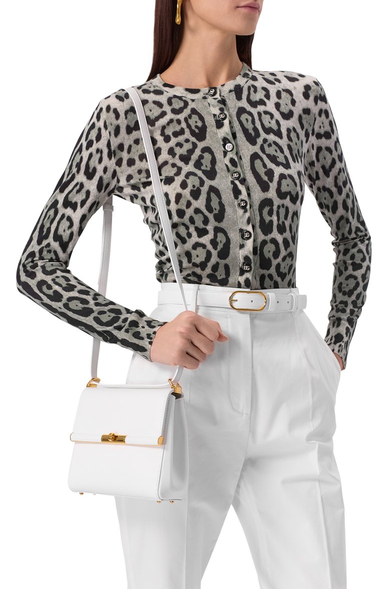Женская сумка marlene city DOLCE & GABBANA белого цвета, арт. BB7726/A3G19 | Фото 2 (Ремень/цепочка: На ремешке; Материал: Натуральная кожа; Размер: mini)