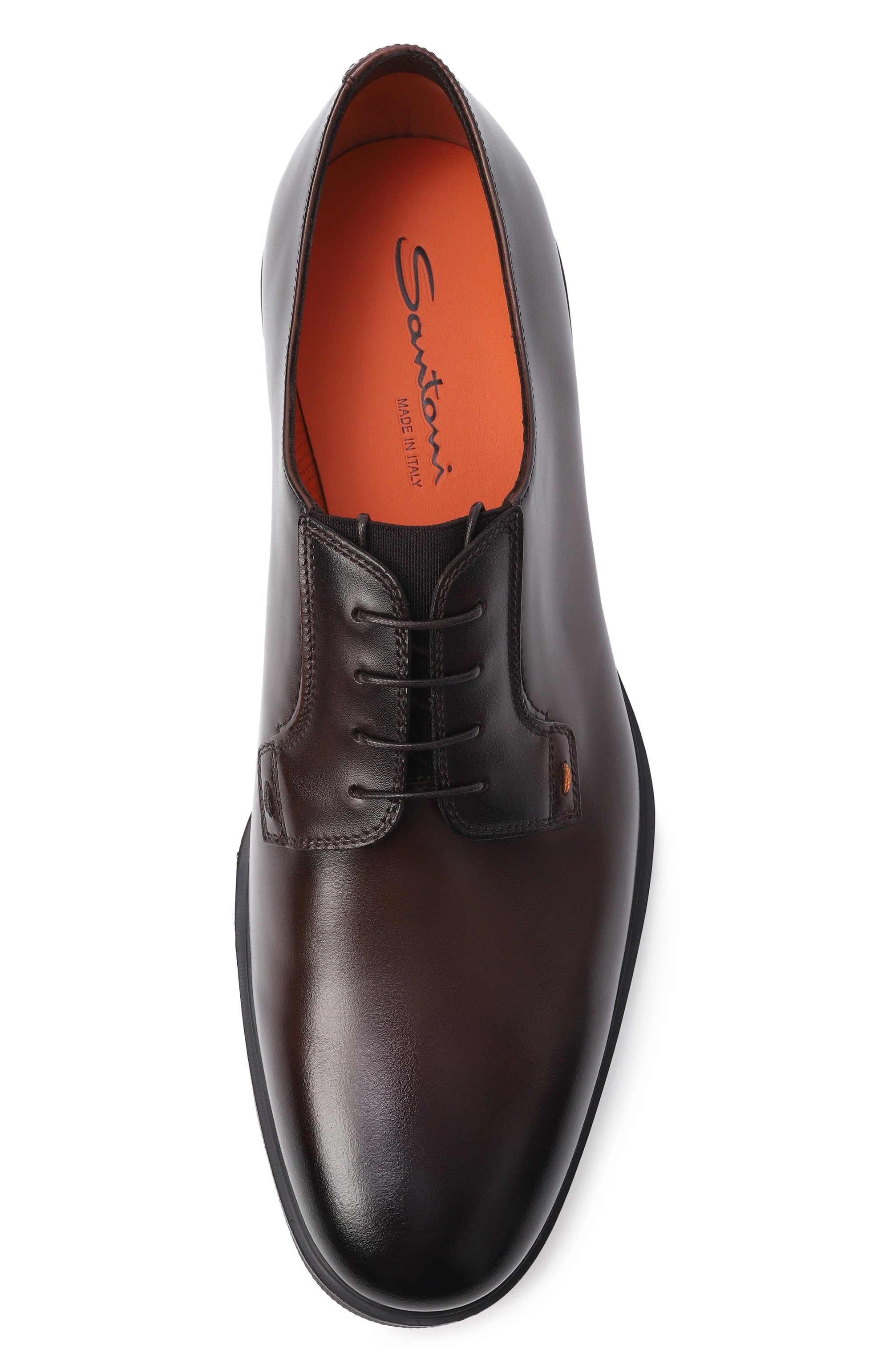 Кожаные дерби easy SANTONI темно-коричневого цвета по цене 93150 руб., арт. MGEG19291NEAXNTG, фото 5 Кожаные дерби easy SANTONI, арт. MGEG19291NEAXNTG, фото 5