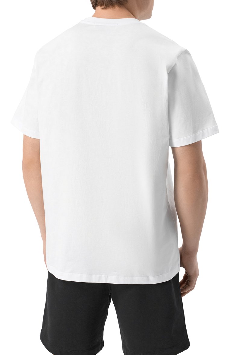 Мужская хлопковая футболка MSGM белого цвета, арт. 3840MM102/257002 | Фото 4 (Материал внешний: Хлопок; Рукава: Короткие; Длина (для топов): Стандартные; Принт: С принтом; Стили: Кэжуэл; Мужское Кросс-КТ: Футболка-одежда; Кросс-КТ: Джерси)