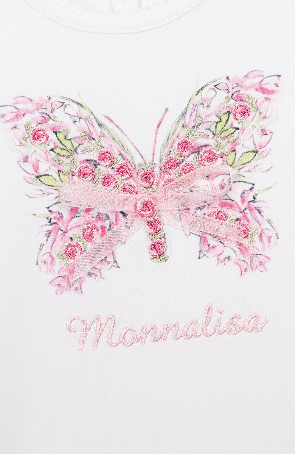 Хлопковая футболка MONNALISA, арт. 393610SI, фото 3