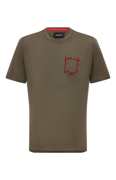 Мужская хлопковая футболка KITON, арт. UK1163W23