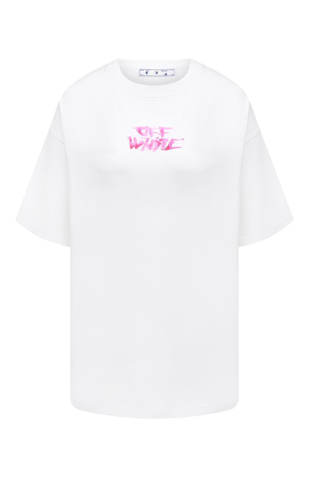 Хлопковая футболка OFF-WHITE белого цвета по цене 28600 руб., арт. 0WAA091S21JER001, фото 1 Хлопковая футболка OFF-WHITE, арт. 0WAA091S21JER001, фото 1
