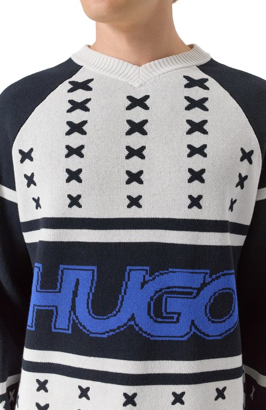 Пуловер HUGO Blue 50543775 Чёрно-белый  50543775 Фото 5
