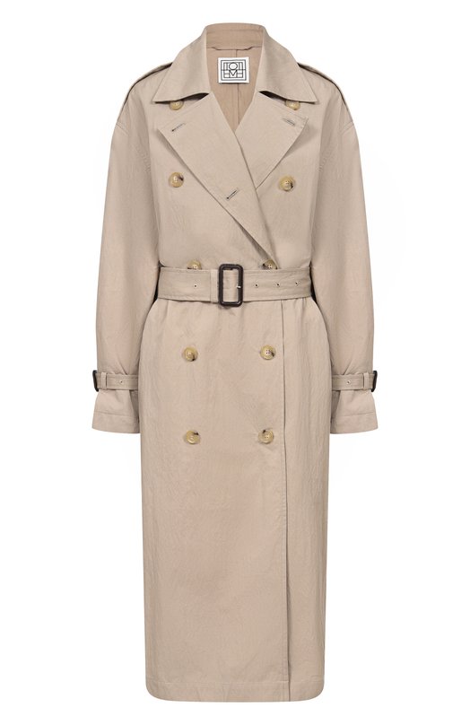 Хлопковый тренч TOTEME 252-WR00197-FB0410 Бежевый 252-WR00197-FB0410