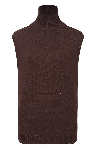 Женский жилет с отделкой пайетками BRUNELLO CUCINELLI, арт. M73540804