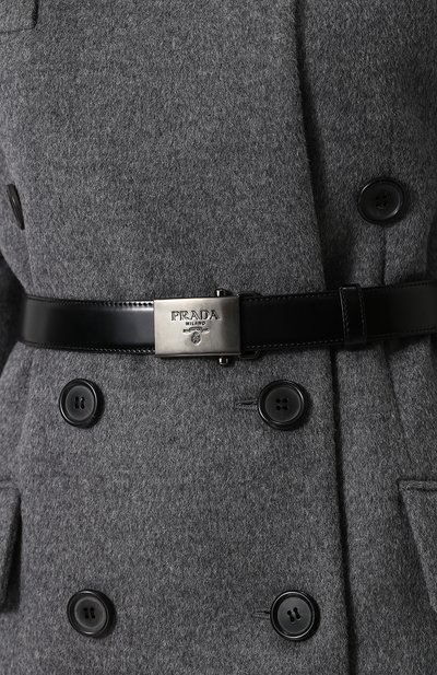 Двубортное шерстяное пальто с поясом и вырезом-лодочка PRADA, арт. P622HK-1QLO-F0H16, фото 5