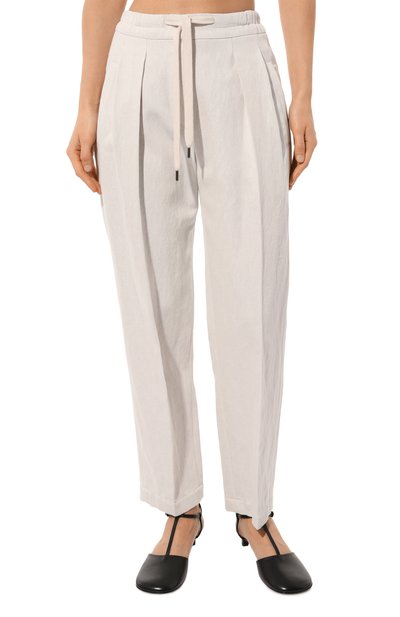 Брюки из хлопка и льна BRUNELLO CUCINELLI, арт. MH561B1311, фото 3