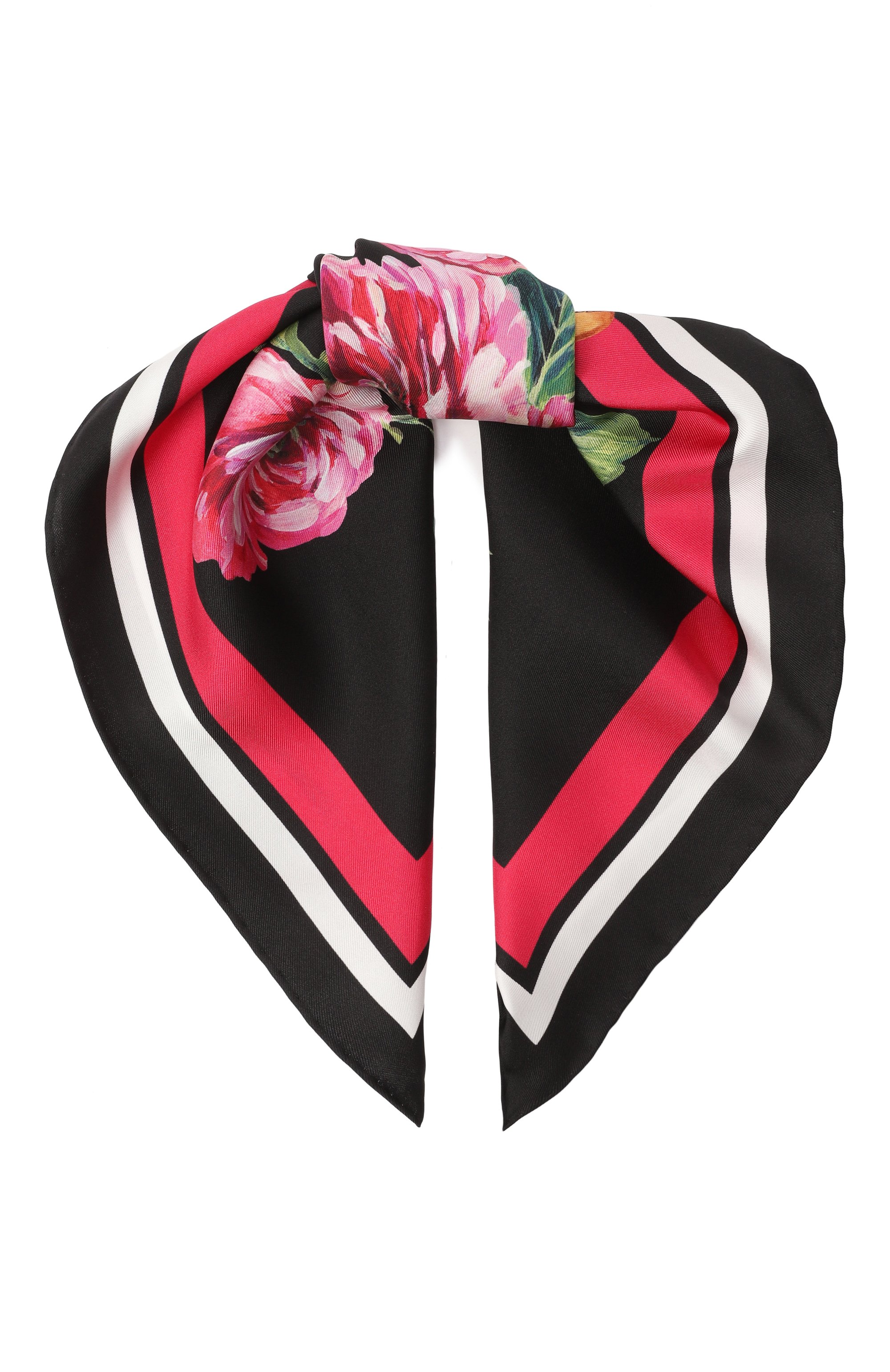 Шелковый платок DOLCE & GABBANA разноцветного цвета по цене 34350 руб., арт. FN093R/GDCUJ, фото 1 Шелковый платок DOLCE & GABBANA, арт. FN093R/GDCUJ, фото 1