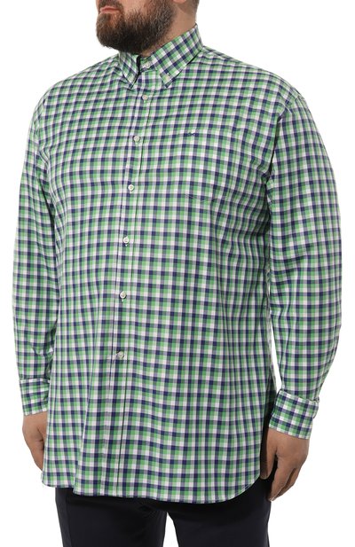 Хлопковая рубашка PAUL&SHARK зеленого цвета по цене 25800 руб., арт. 23413178, фото 3 Хлопковая рубашка PAUL&SHARK, арт. 23413178, фото 3