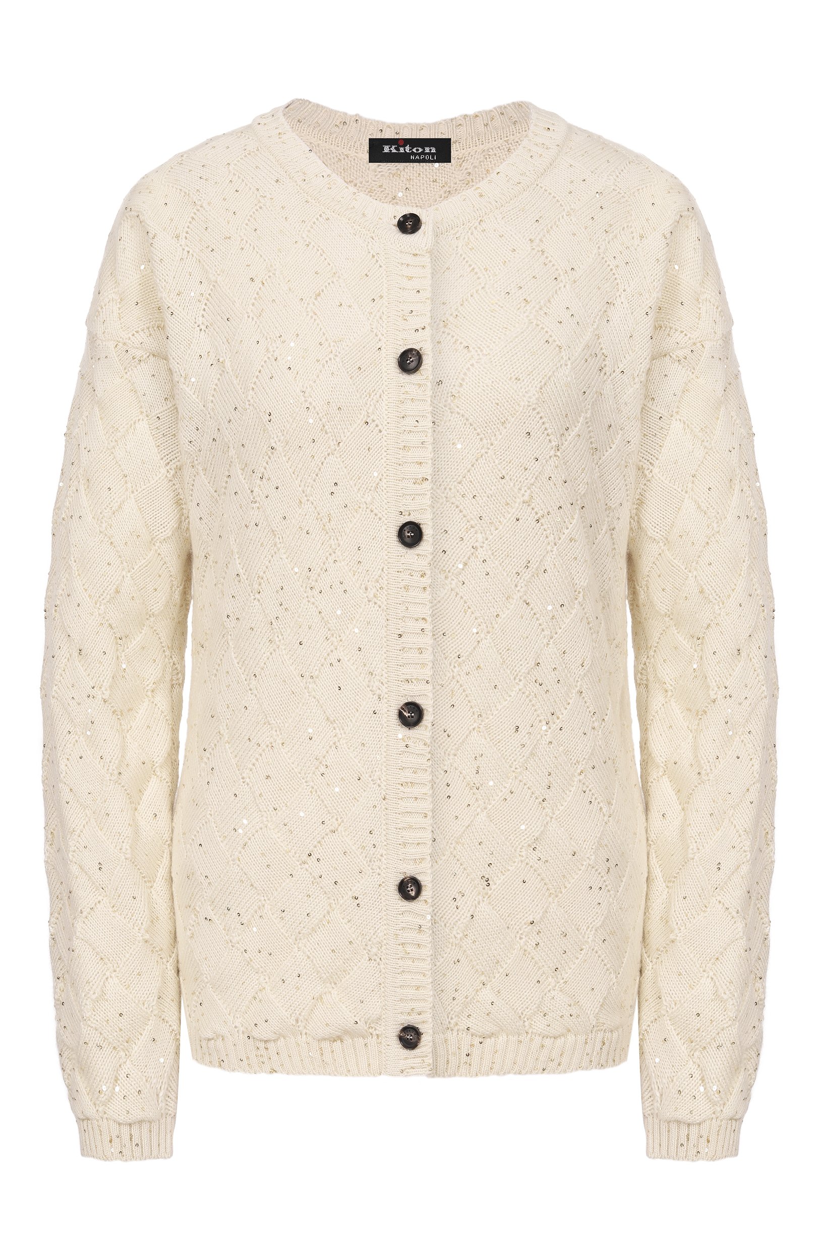 Кашемировый кардиган KITON кремового цвета по цене 616500 руб., арт. D62915, фото 1 Кашемировый кардиган KITON, арт. D62915, фото 1