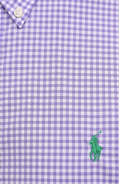 Хлопковая рубашка POLO RALPH LAUREN сиреневого цвета по цене 13700 руб., арт. 710828845/4656I, фото 5 Хлопковая рубашка POLO RALPH LAUREN, арт. 710828845/4656I, фото 5