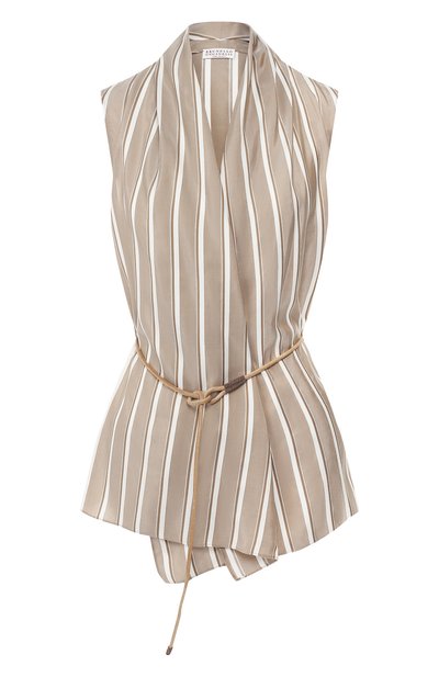 Женский шелковый топ BRUNELLO CUCINELLI, арт. MH928DH306