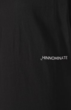 Женская хлопковая футболка HINNOMINATE черного цвета, арт. HMABW01406 | Фото 6 (Драгоценные камни: Проставлено; Рукава: Короткие; Длина (для топов): Стандартные; Материал сплава: Прос�тавлено; Материал внешний: Хлопок; Женское Кросс-КТ: Футболка-одежда; Стили: Спорт-шик; Принт: Без принта)
