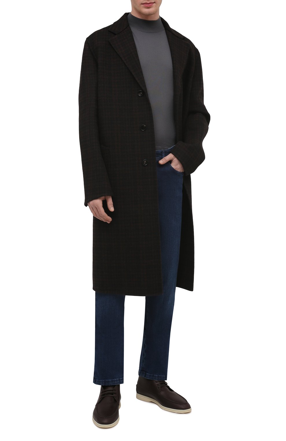 Кожаные ботинки sailing walk LORO PIANA темно-коричневого цвета по цене 99500 руб., арт. FAL6183, фото 2 Кожаные ботинки sailing walk LORO PIANA, арт. FAL6183, фото 2