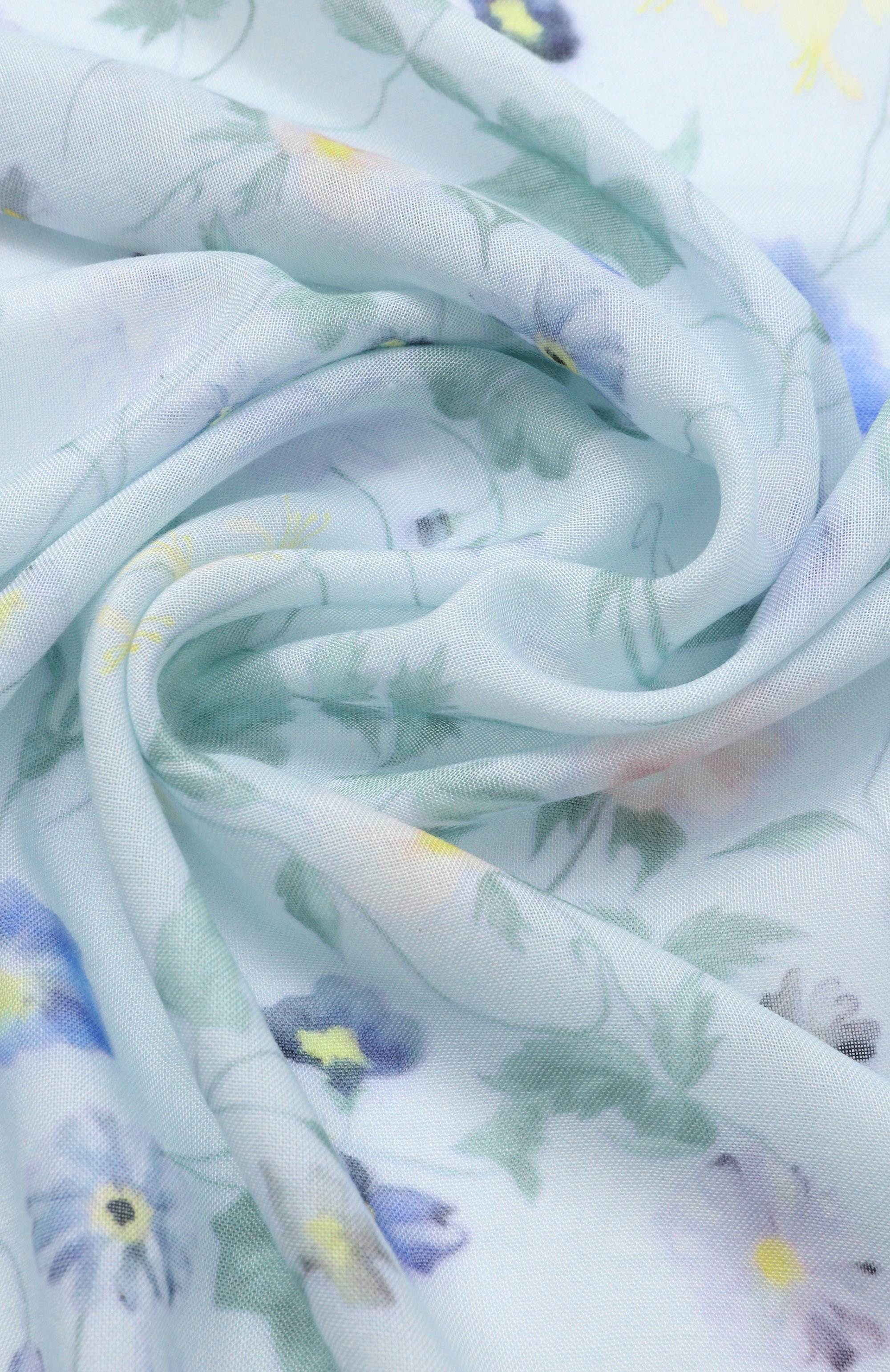 Шаль из кашемира и шелка GIVENCHY бирюзового цвета по цене 89950 руб., арт. GW1414/SS029, фото 3 Шаль из кашемира и шелка GIVENCHY, арт. GW1414/SS029, фото 3