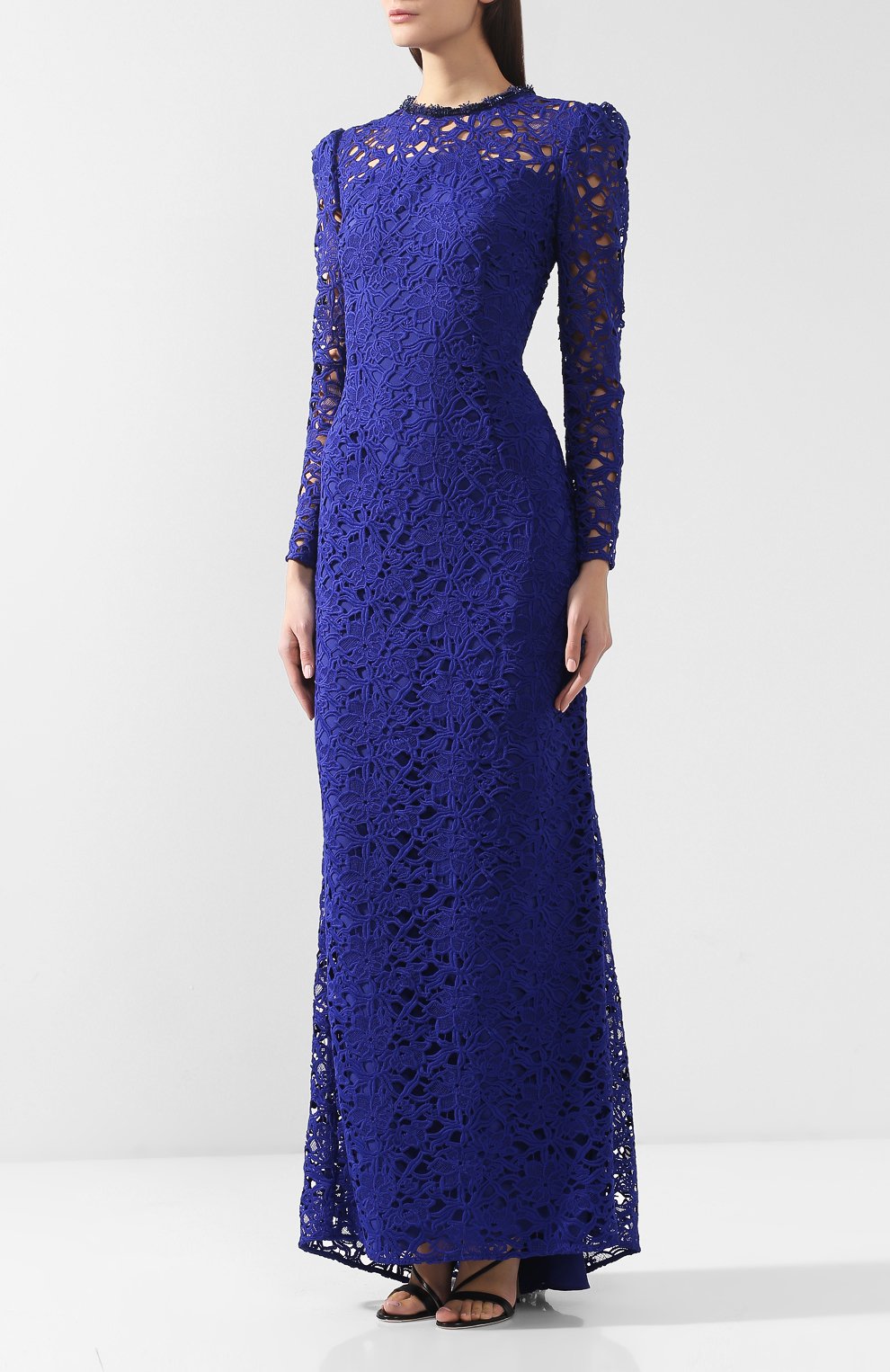 Кружевное платье-макси ESCADA синего цвета по цене 385000 руб., арт. 5028578, фото 3 Кружевное платье-макси ESCADA, арт. 5028578, фото 3