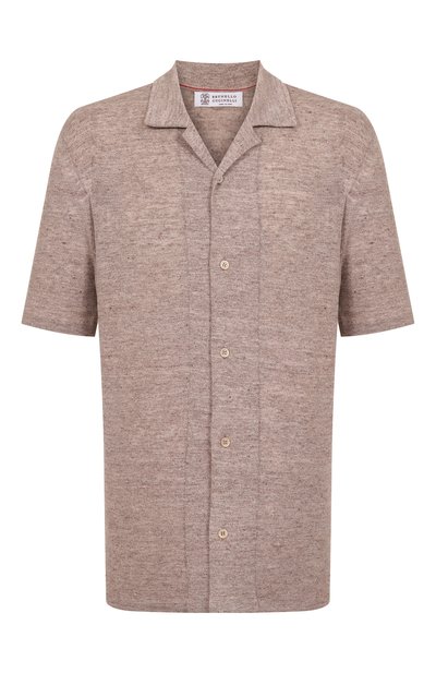 Мужская рубашка изо льна и хлопка BRUNELLO CUCINELLI, арт. M2L00365