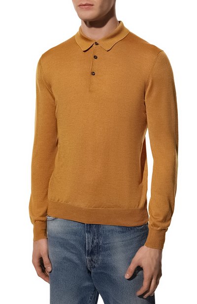 Поло из шерсти и шелка GRAN SASSO желтого цвета по цене 34200 руб., арт. 57132/13190, фото 3 Поло из шерсти и шелка GRAN SASSO, арт. 57132/13190, фото 3