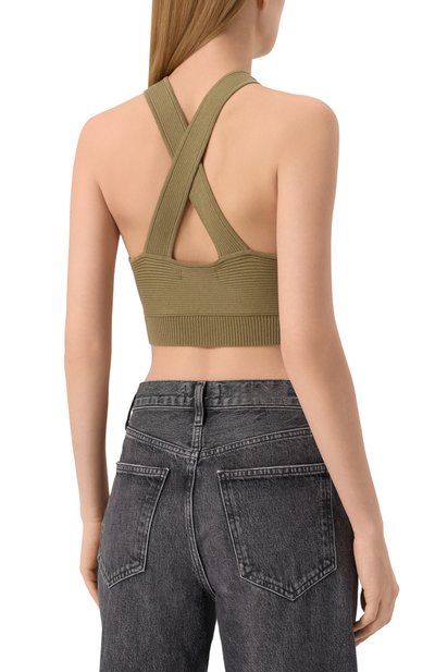 Хлопковый топ REPLAY хаки цвета по цене 12550 руб., арт. DK3857.000.G23776A, фото 4 Хлопковый топ REPLAY, арт. DK3857.000.G23776A, фото 4