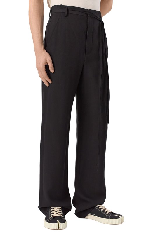 Брюки из вискозы и шерсти Ann Demeulemeester B0010304/FA556 Чёрный  B0010304/FA556 Фото 3