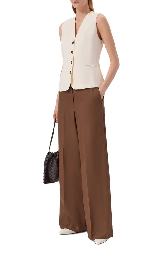 Брюки из лиоцелла и льна Officine Generale S26WTLG453 Коричневый  S26WTLG453 Фото 2