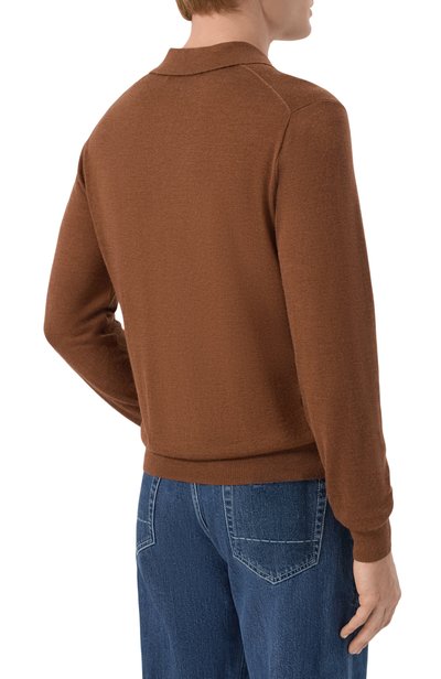 Поло из кашемира и шелка CORNELIANI коричневого цвета по цене 79950 руб., арт. 28M539/2A25129, фото 4 Поло из кашемира и шелка CORNELIANI, арт. 28M539/2A25129, фото 4