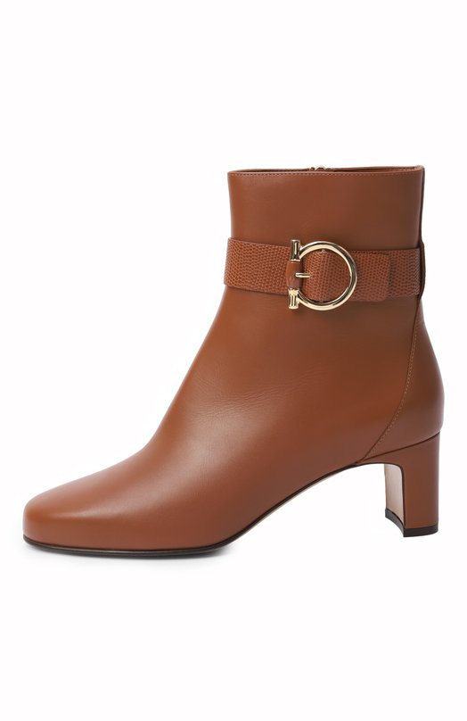 Кожаные ботильоны Jamie 55 Ferragamo 01J229/779 Коричневый  01J229/779 Фото 4