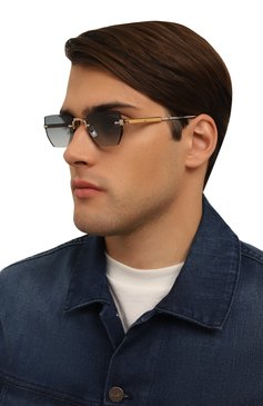 Женские солнцезащитные очки SATO EYEWEAR голубого цвета, арт. TEREBELLUM III/S803 | Фото 3 (Нос: Не проставлено; Региональные ограничения белый список (Axapta Mercury): Не проставлено; Тип очков: С/з; Кросс-КТ: С/з-унисекс; Материал: Металл; Очки форма: Квадратные, Безоправные; Оптика Гендер: оптика-унисекс)