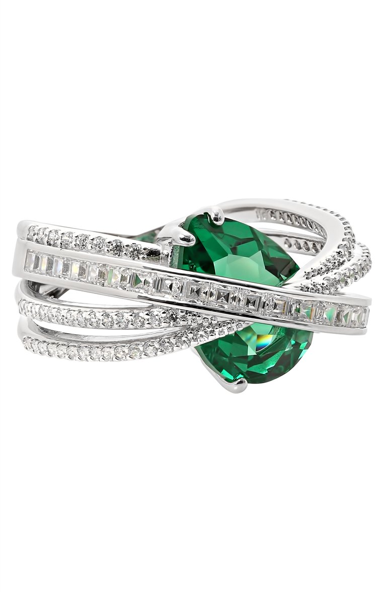 Женское кольцо hyperbola SWAROVSKI зеленого цвета, арт. 5666959 | Фото 1 (Материал: Металл, Кристаллы; Нос: Не проставлено)