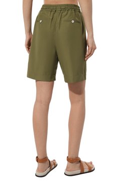 Женские шорты KITON хаки цвета, арт. D57115K0985C | Фото 4 (Материал внешний: Синтетический материал; Стили: Милитари; Длина Ж (юбки, платья, шорты): До колена)