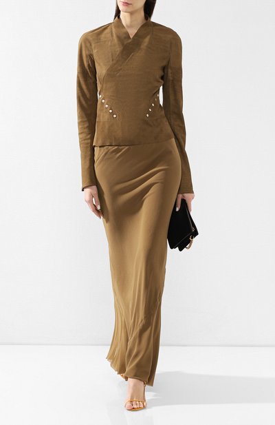Кожаный жакет RICK OWENS коричневого цвета по цене 119500 руб., арт. RP19S6734/LBA, фото 2 Кожаный жакет RICK OWENS, арт. RP19S6734/LBA, фото 2
