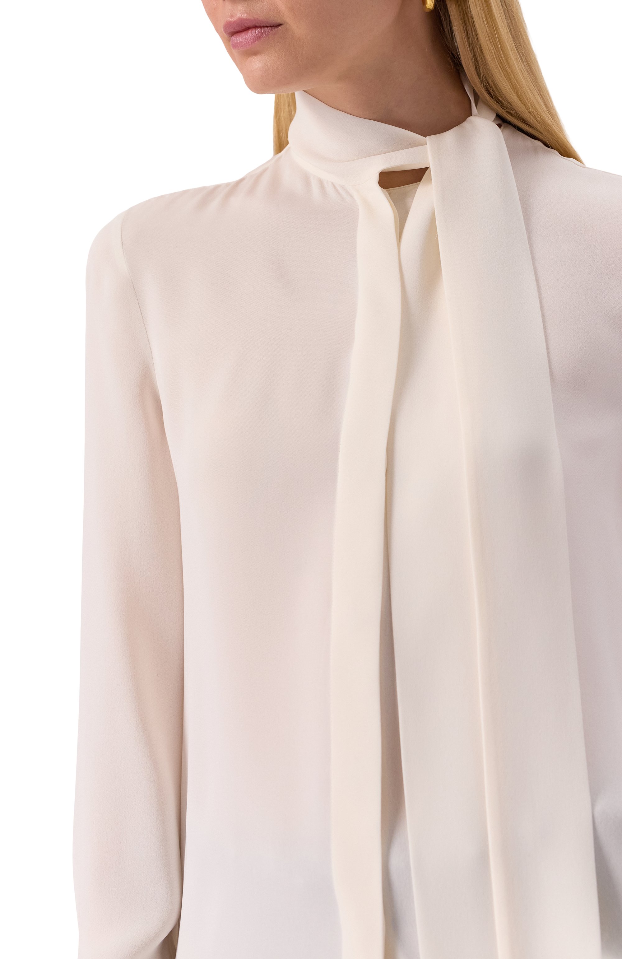 Шелковая блузка VALENTINO белого цвета по цене 175500 руб., арт. 5B3AB3Y31MH, фото 5 Шелковая блузка VALENTINO, арт. 5B3AB3Y31MH, фото 5