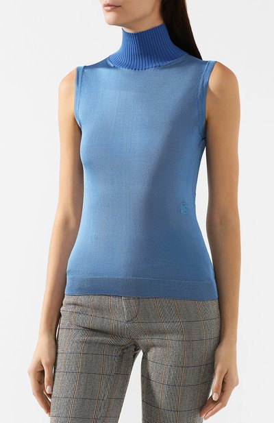 Топ из вискозы CHLOÉ синего цвета по цене 49950 руб., арт. CHC19WMH02640, фото 3 Топ из вискозы CHLOÉ, арт. CHC19WMH02640, фото 3