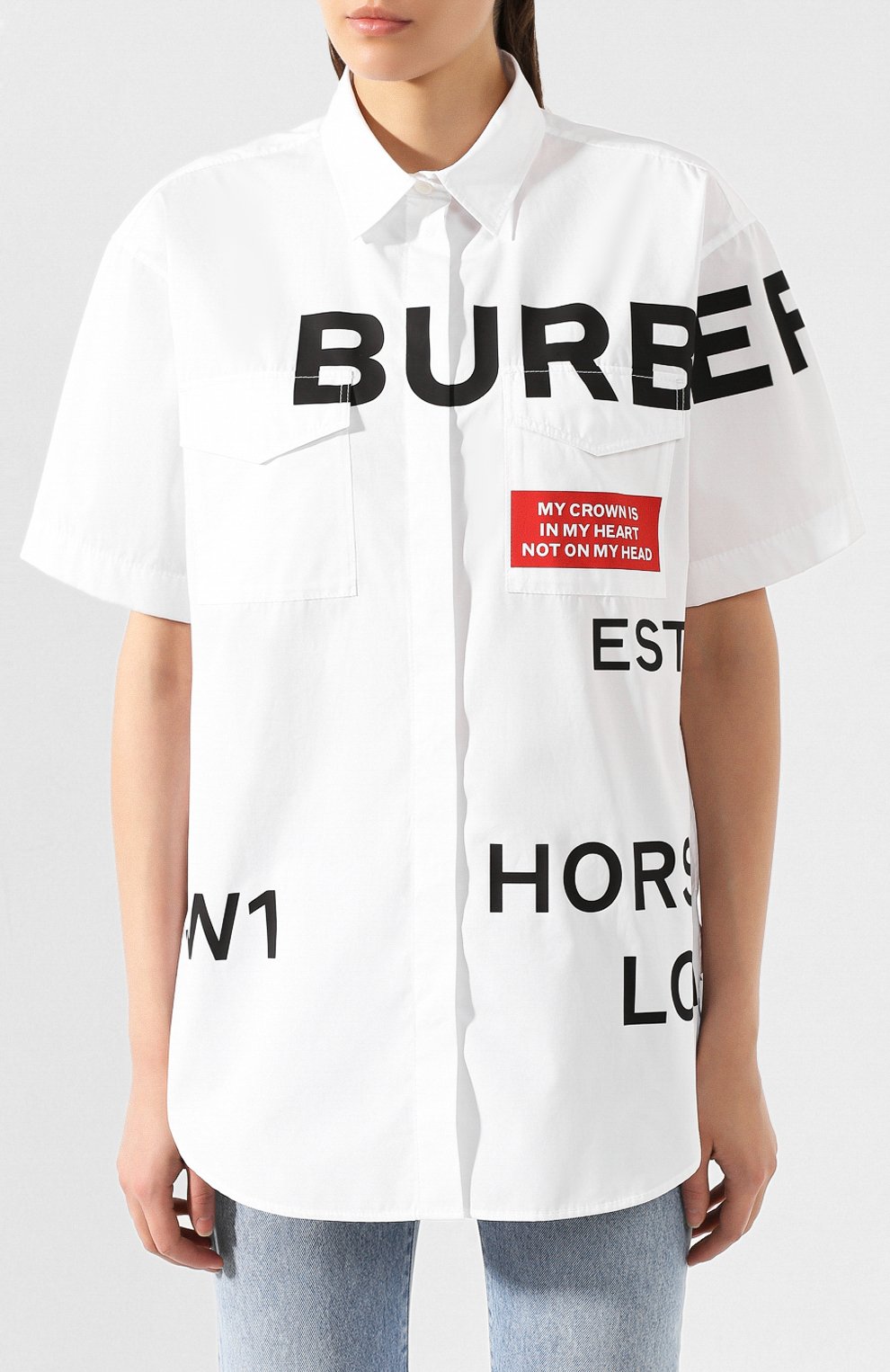 Хлопковая рубашка BURBERRY, арт. 8014220, фото 3