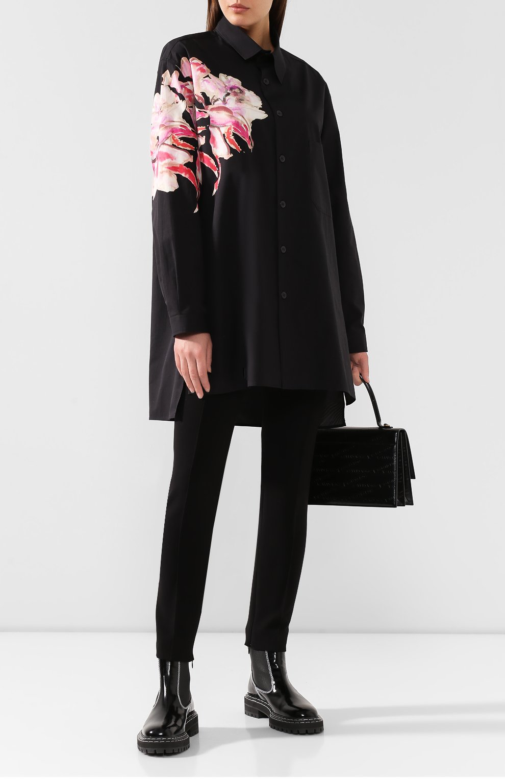 Хлопковая рубашка YOHJI YAMAMOTO черного цвета по цене 72950 руб., арт. FC-B03-004, фото 2 Хлопковая рубашка YOHJI YAMAMOTO, арт. FC-B03-004, фото 2