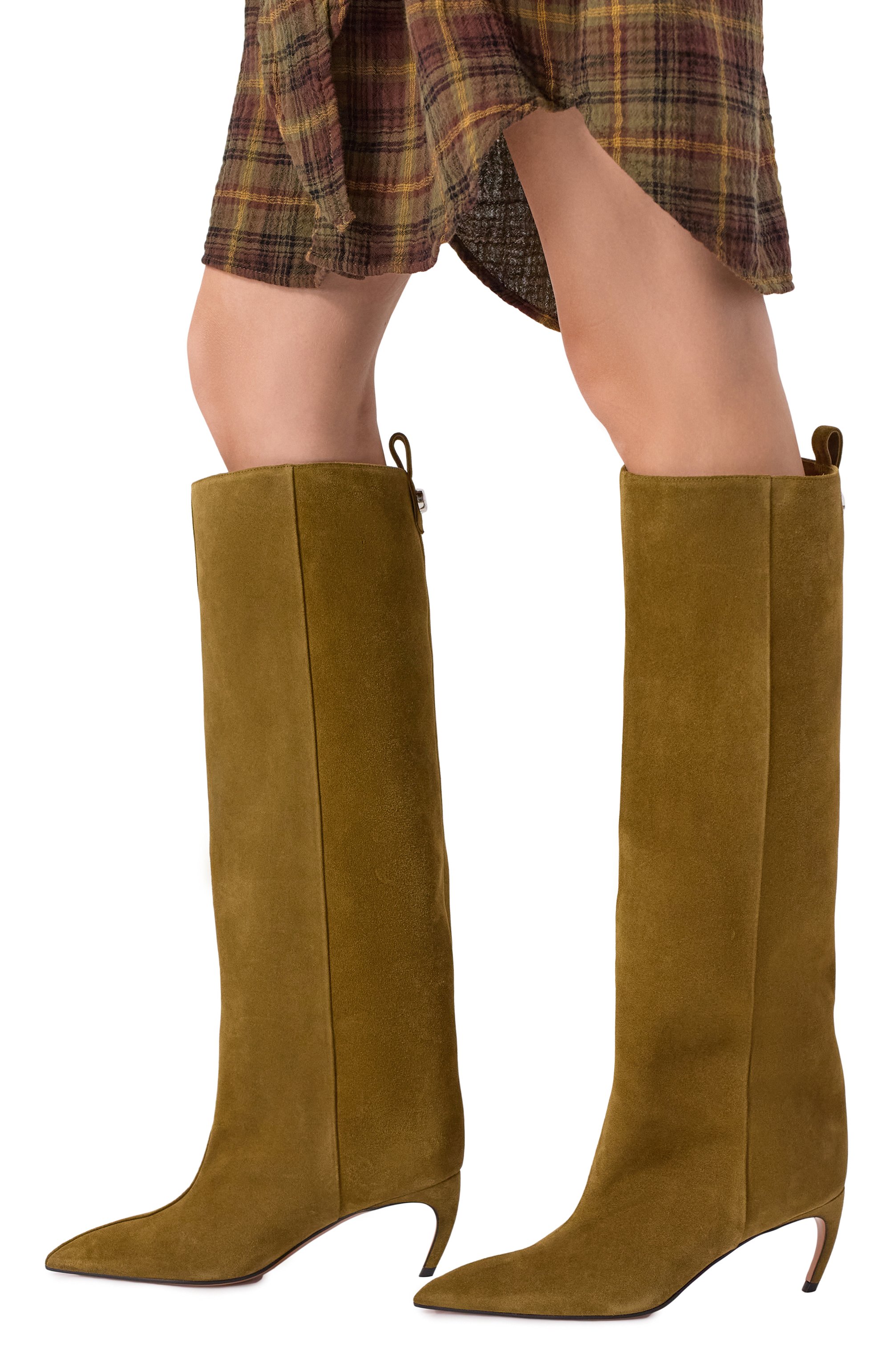 Замшевые сапоги lea 65 THE ATTICO хаки цвета по цене 131000 руб., арт. 251WSH00879/LBT007AA, фото 2 Замшевые сапоги lea 65 THE ATTICO, арт. 251WSH00879/LBT007AA, фото 2