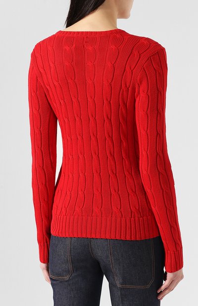 Хлопковый пуловер POLO RALPH LAUREN красного цвета по цене 19650 руб., арт. 211580008/0S191C09, фото 4 Хлопковый пуловер POLO RALPH LAUREN, арт. 211580008/0S191C09, фото 4