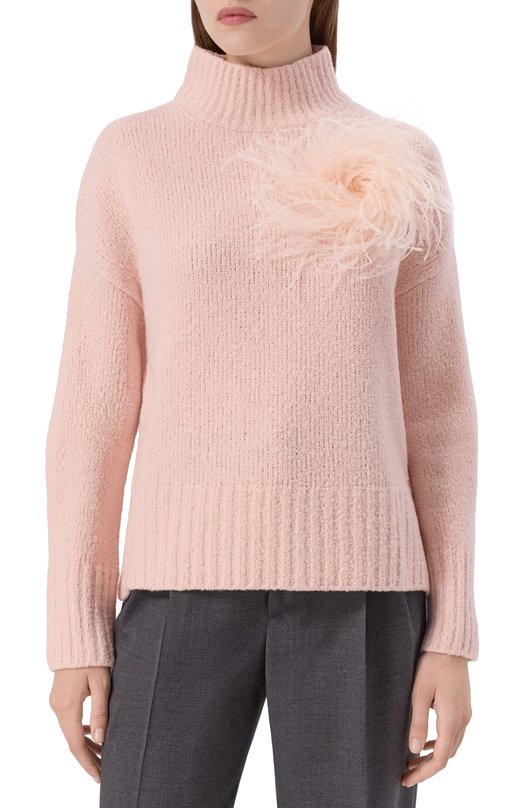 Шерстяной свитер Agnona K210098E/0A050NE Розовый  K210098E/0A050NE Фото 3