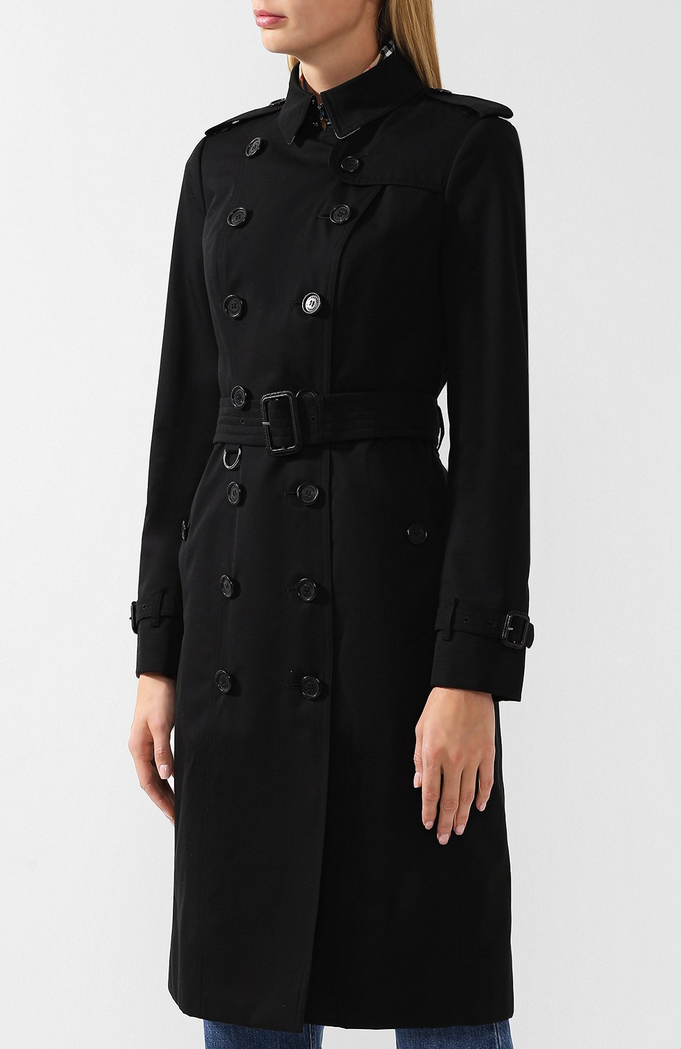 Однотонный двубортный тренч с поясом BURBERRY, арт. 4009022, фото 3