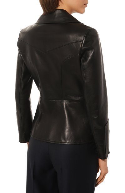 Кожаная куртка PRADA черного цвета по цене 490000 руб., арт. 58A026-1XDA-F0002, фото 4 Кожаная куртка PRADA, арт. 58A026-1XDA-F0002, фото 4
