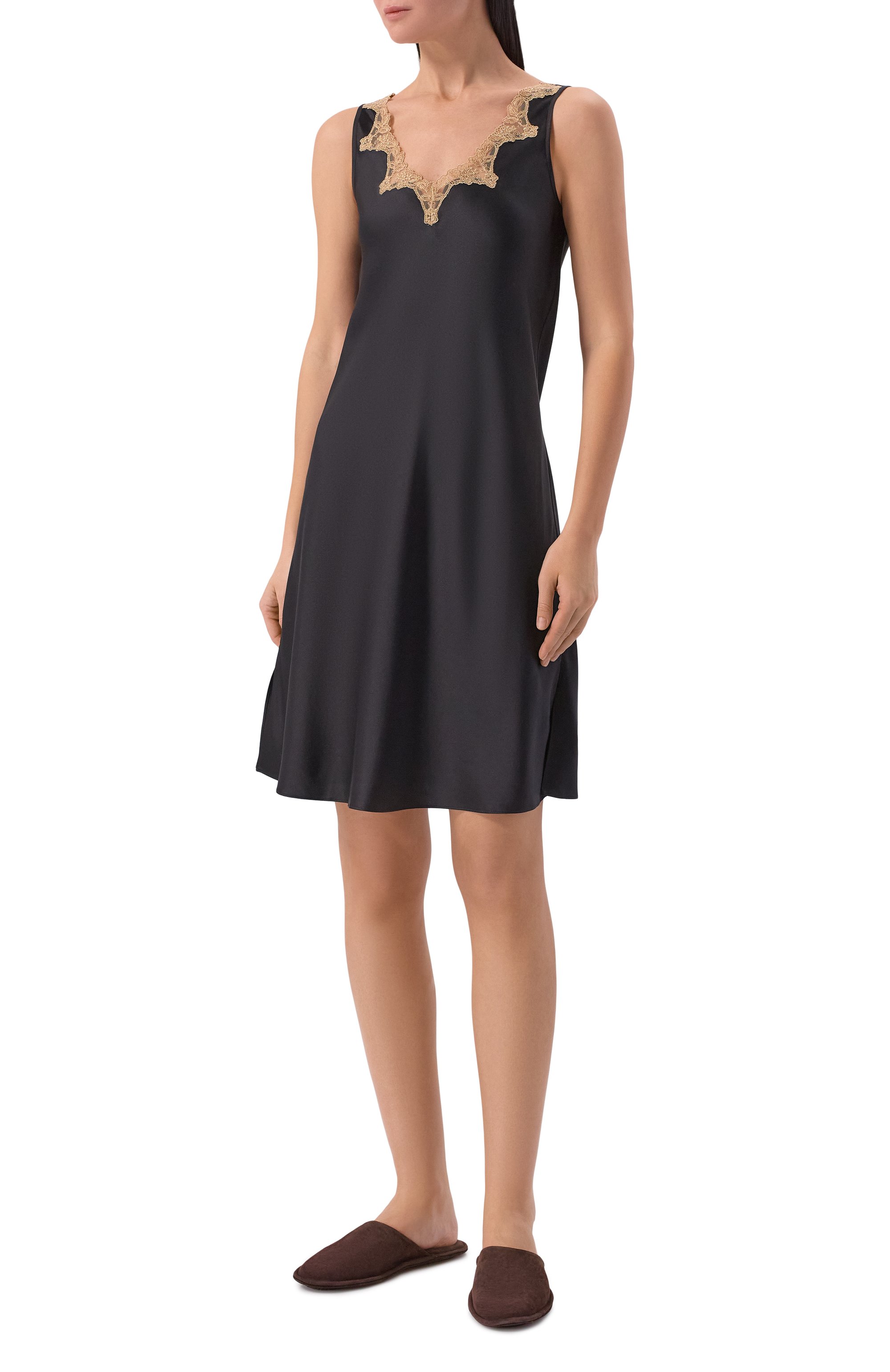 Шелковая сорочка EVA B.BITZER черного цвета по цене 52640 руб., арт. 29314489, фото 2 Шелковая сорочка EVA B.BITZER, арт. 29314489, фото 2