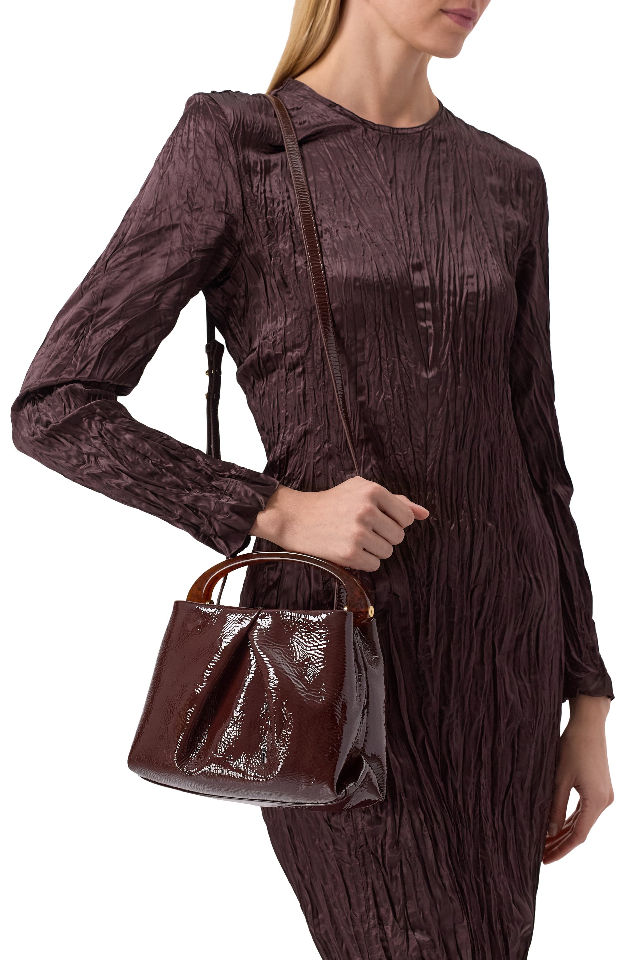 Сумка DRIES VAN NOTEN темно-коричневого цвета по цене 108500 руб., арт. 251-011524-186, фото 2 Сумка DRIES VAN NOTEN, арт. 251-011524-186, фото 2