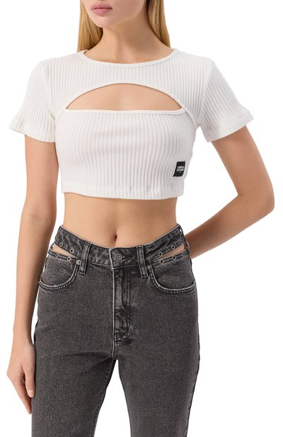 Футболка COMME DES FUCKDOWN белого цвета по цене 5525 руб., арт. CFABW01405, фото 3 Футболка COMME DES FUCKDOWN, арт. CFABW01405, фото 3